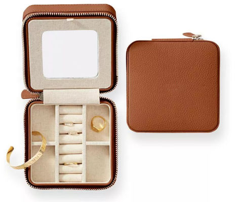design krowa PU Leather Box Organizer wykwintne etui na biżuterię podróżną