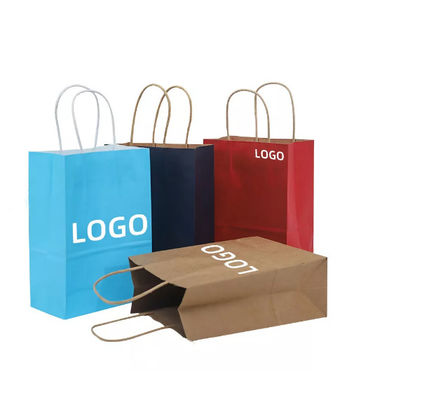 LOGO Printing Kraft Torby na wynos zakupy Torba do pakowania prezentów Biodegradowalna