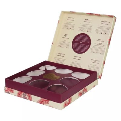 Prostokątne kartonowe pudełko upominkowe, 9 przegródek na herbatę Box Cutomized Sizes