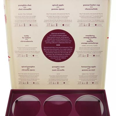 Prostokątne kartonowe pudełko upominkowe, 9 przegródek na herbatę Box Cutomized Sizes