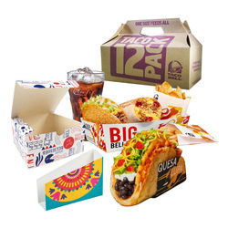 Taco Dostosowane pudełko do pakowania żywności Kraft Paper Takeout Kartonowe pudełka na żywność