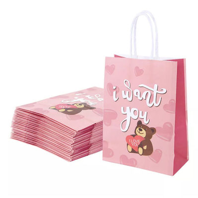 Valentines Kraft Paper Torebka CMYK Kraft White Paper Gift Bag Wytłaczanie