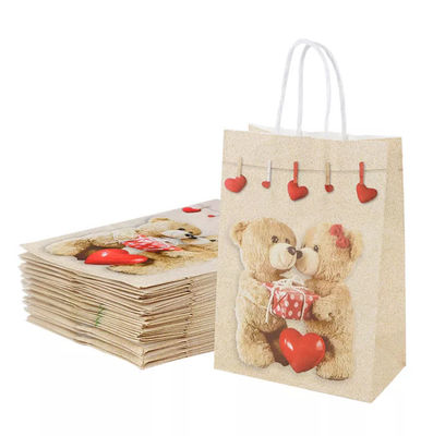 Valentines Kraft Paper Torebka CMYK Kraft White Paper Gift Bag Wytłaczanie