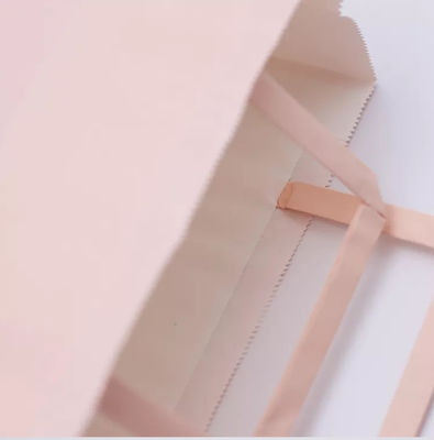 ODM Różowa torba papierowa Kraft Biodegradowalna torba z łatką ISO9001