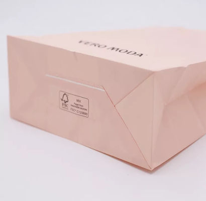 ODM Różowa torba papierowa Kraft Biodegradowalna torba z łatką ISO9001
