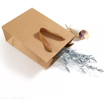 Dostosowana torebka / torba na zakupy z papieru pakowego z recyklingu, nadająca się do kompostowania