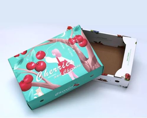 Ekologiczne pudełka kartonowe z warzywami i owocami Kolor CMYK / Pantone
