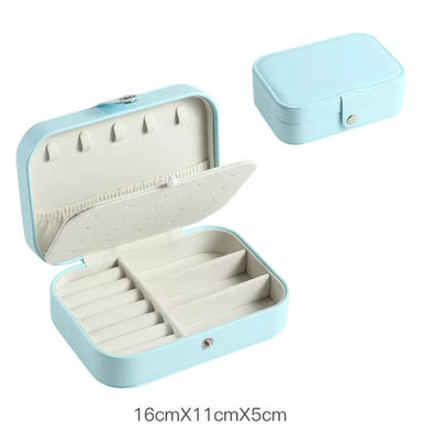 E457 Travel Jewelry Box Biodegradowalne pudełka na biżuterię PU Leather Portable