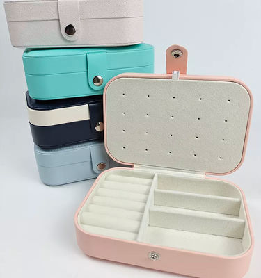 E457 Travel Jewelry Box Biodegradowalne pudełka na biżuterię PU Leather Portable