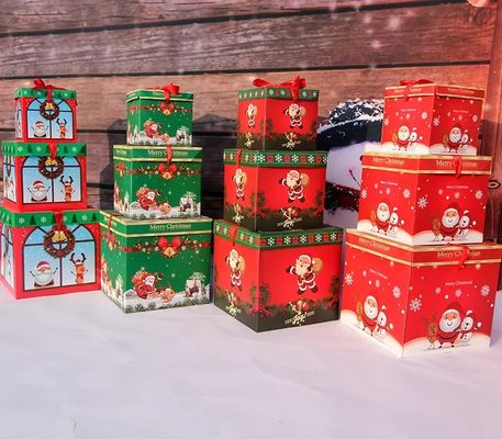 Wieczko I Podstawa Bożonarodzeniowe Pudełka Kartonowe Ozdoby Świąteczne Pudełko Ze Wstążką